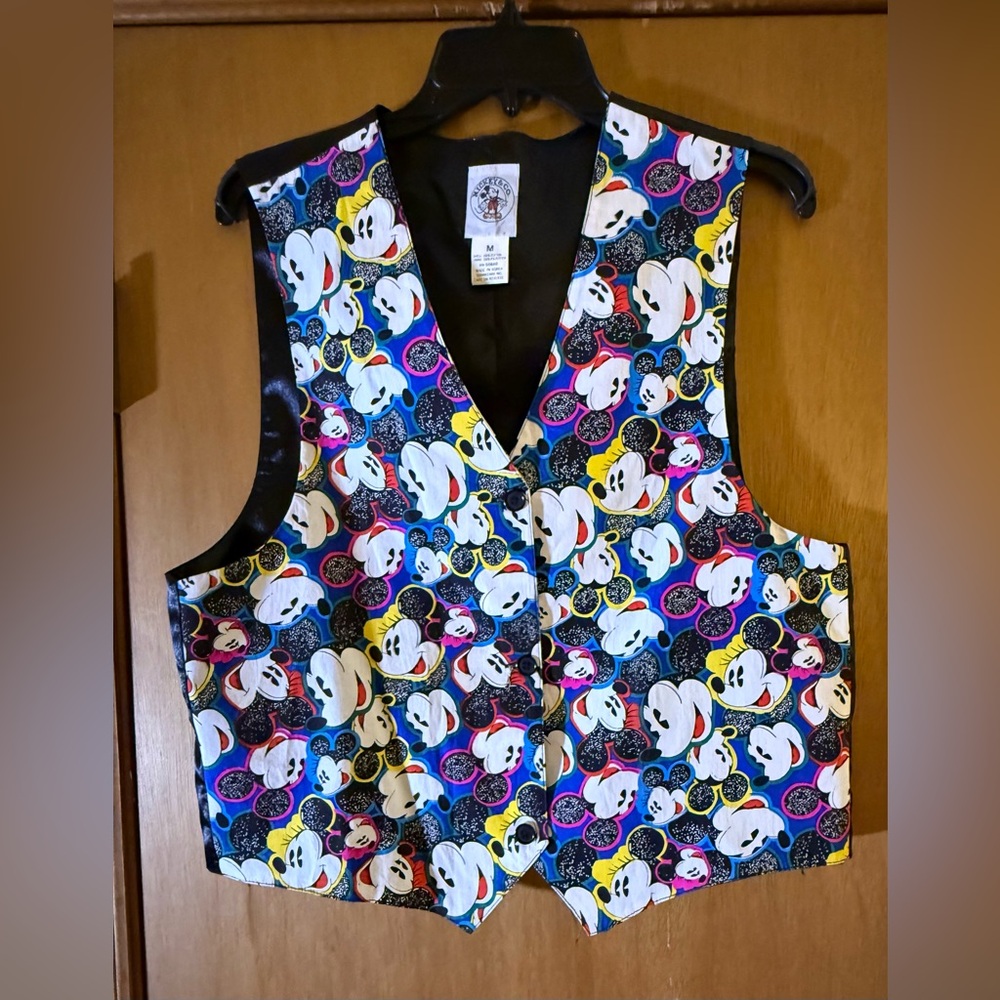 Vintage 90's Disney Mickey Mouse Colorful Vest Size Medium